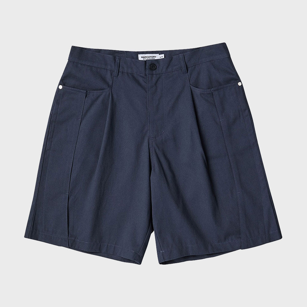 TUCK BERMUDA PANTS (NAVY)