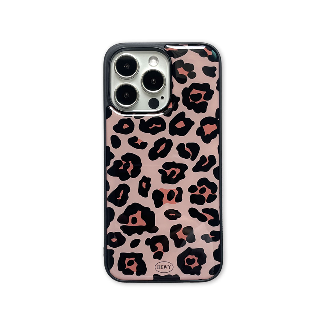 leopard phone case (pink)