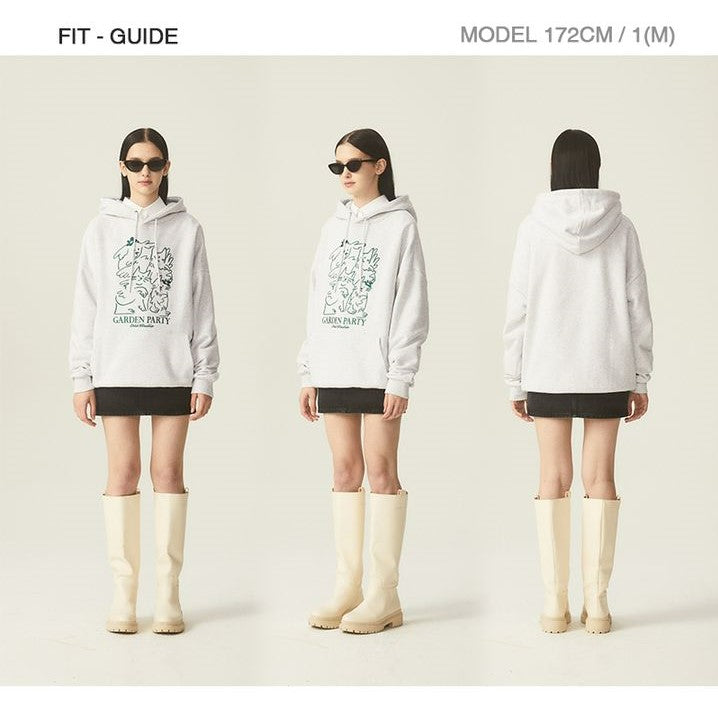 GARDEN PARTY DRAWING OVERFIT HOODIE - 6COLOR