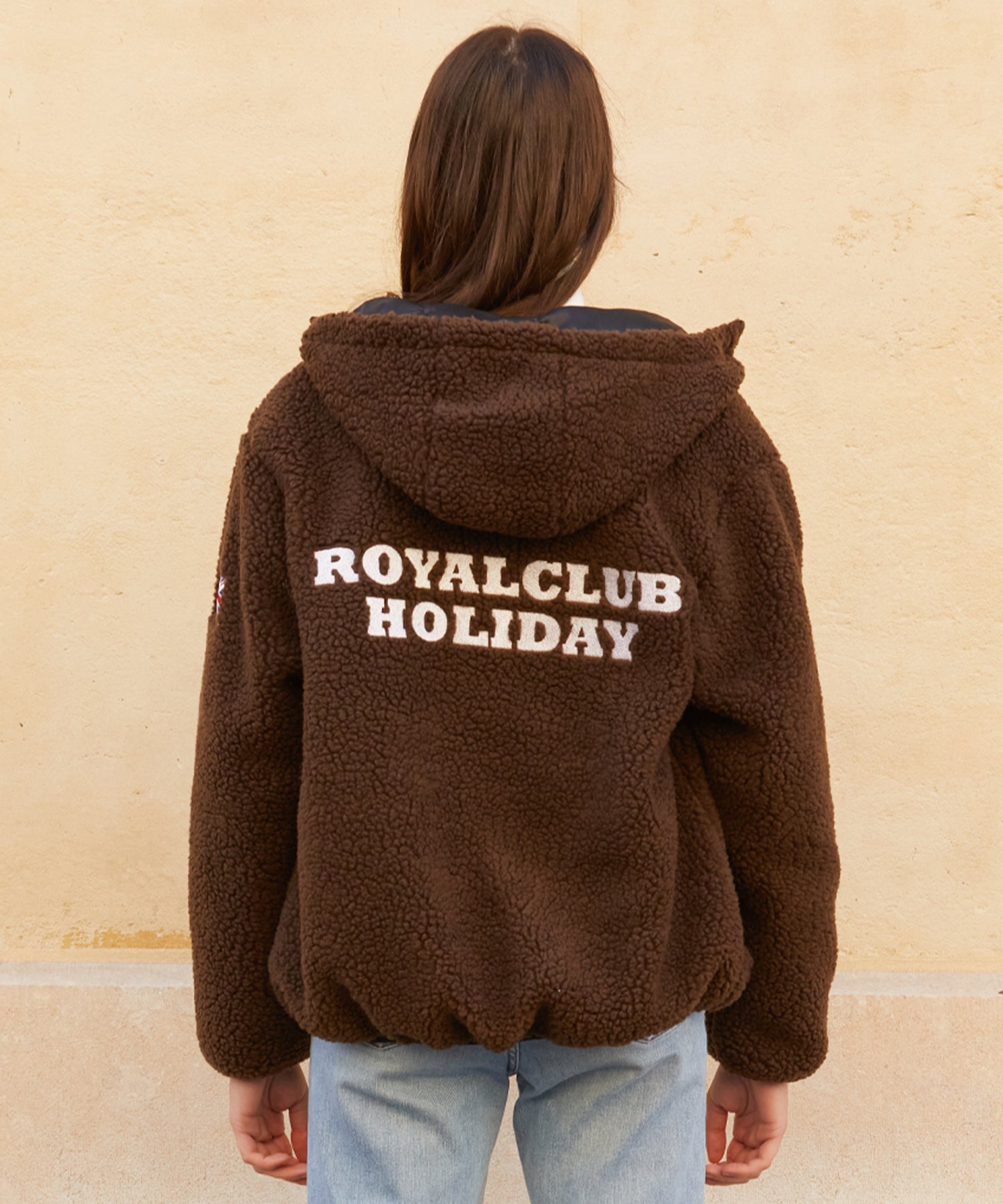 RCH fleece oversized Jacket brown