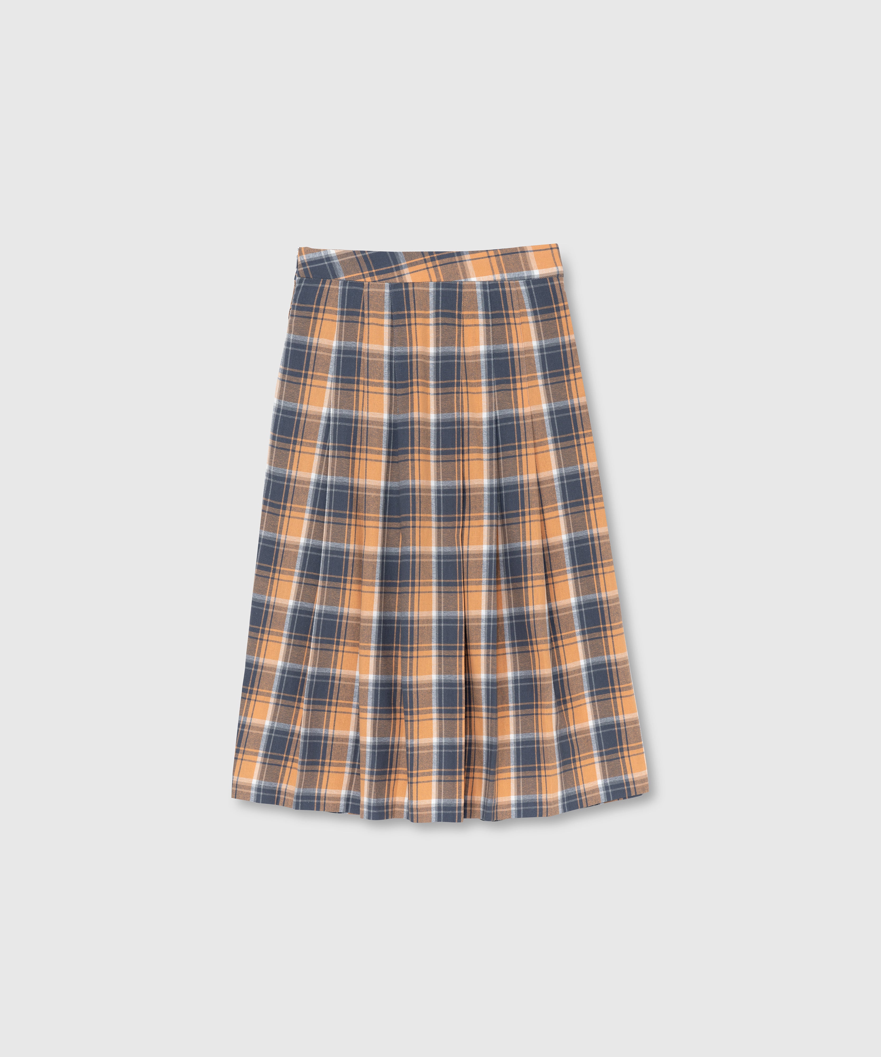 Plaid skirt_Orange