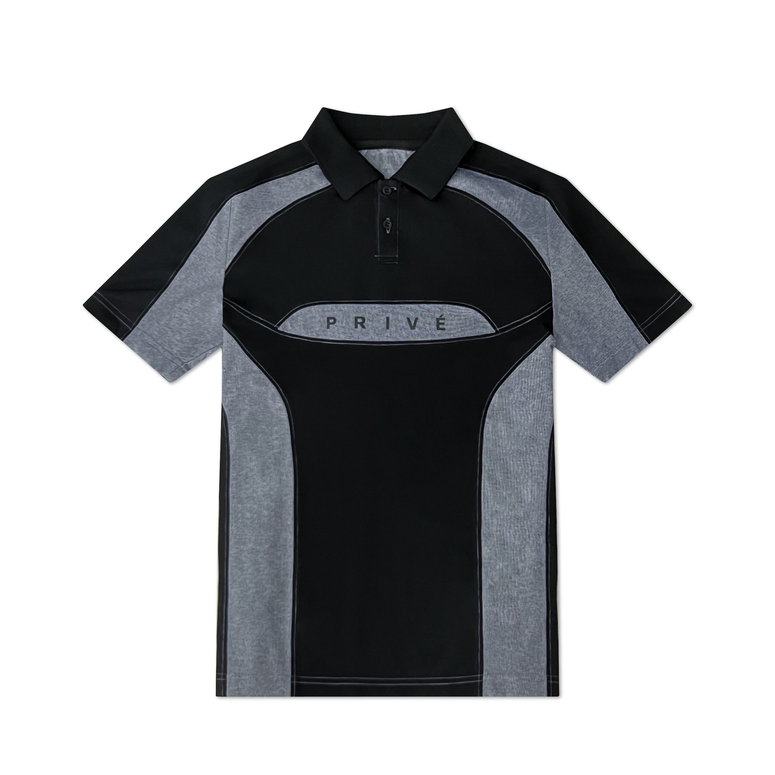 DVRK PRIVÉ TWO-TONE SLIM FIT POLO - BLACK