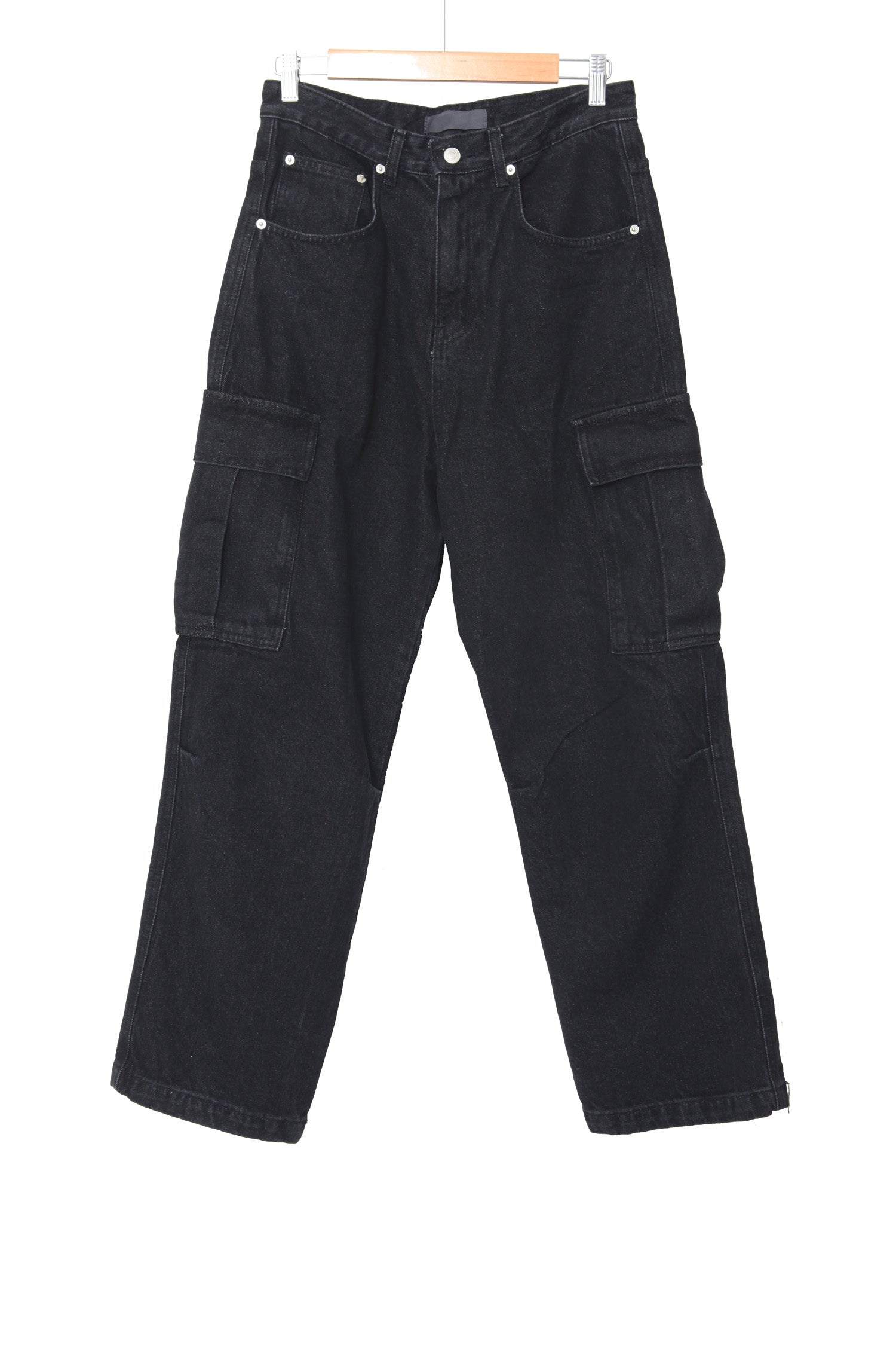 Black Cargo Denim Pants