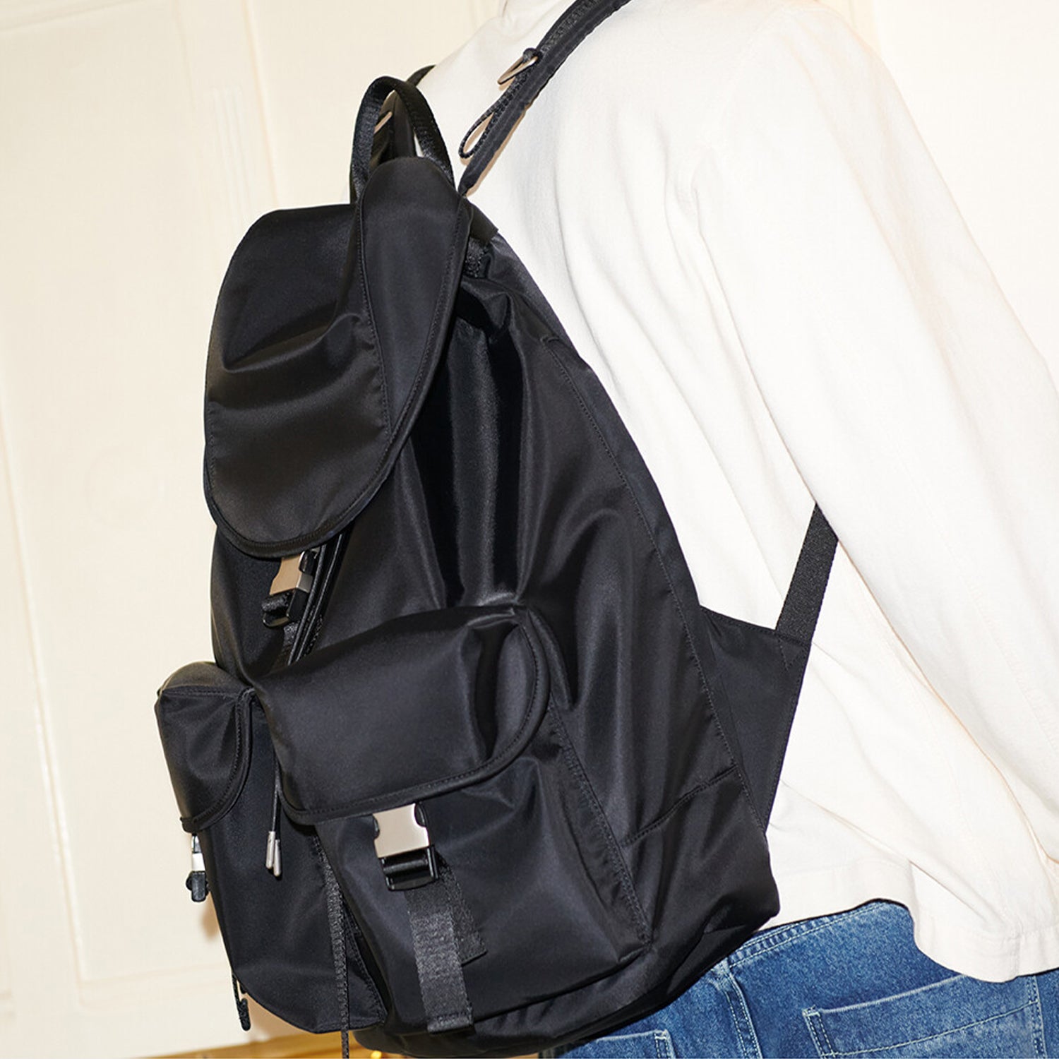 [After Pray Edition] 2-Pocket Nylon Cargo Rucksack (Black&Nickel)