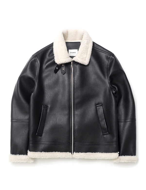 GB B-3 Mouton Jacket (Black/Beige)