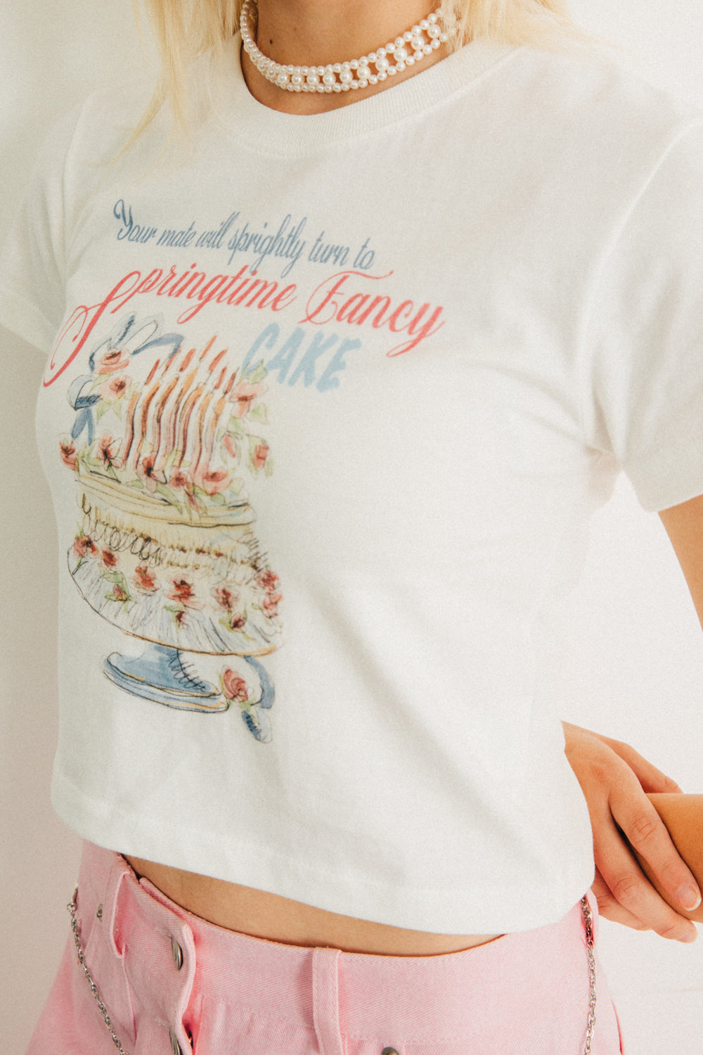 DIMANCHE CAKE CROP T-SHIRT