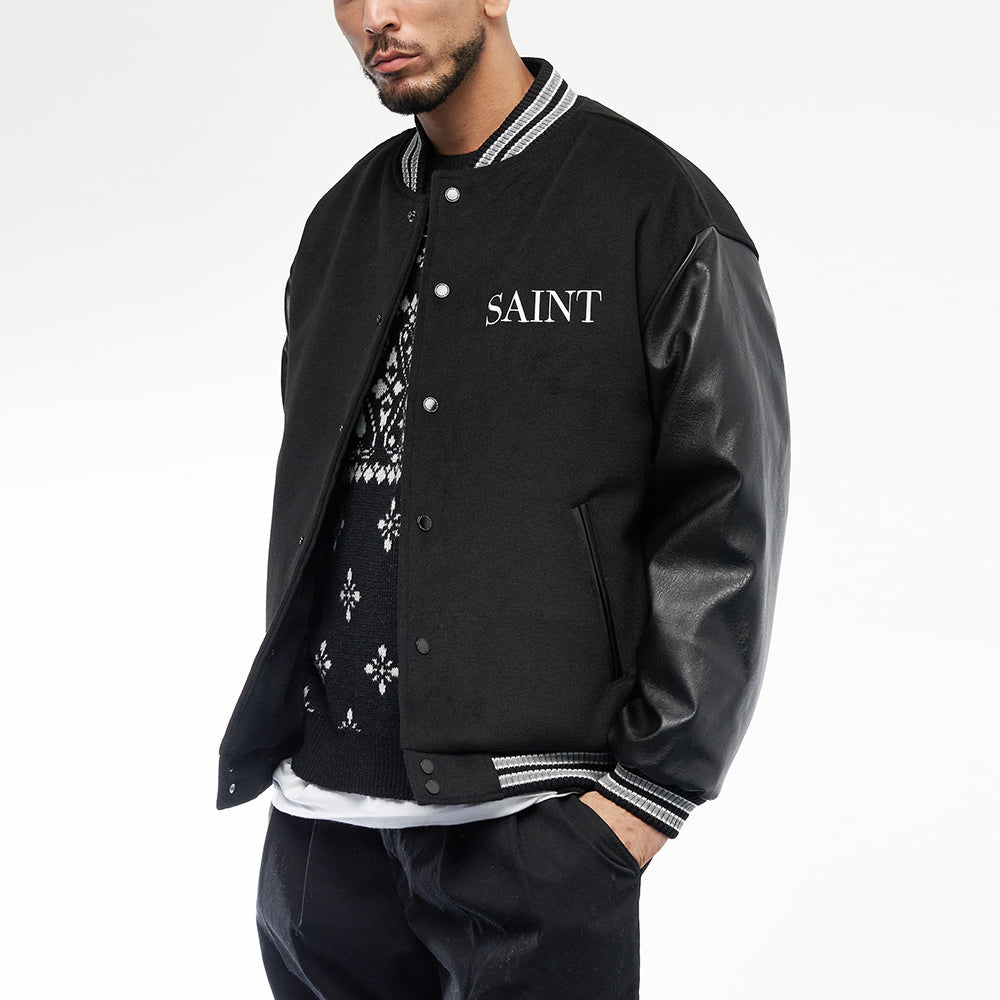 SP GRACE STADIUM JACKET-BLACK