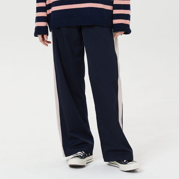 ラインカラーブロックワイドトラックパンツ / Line color block wide track pants