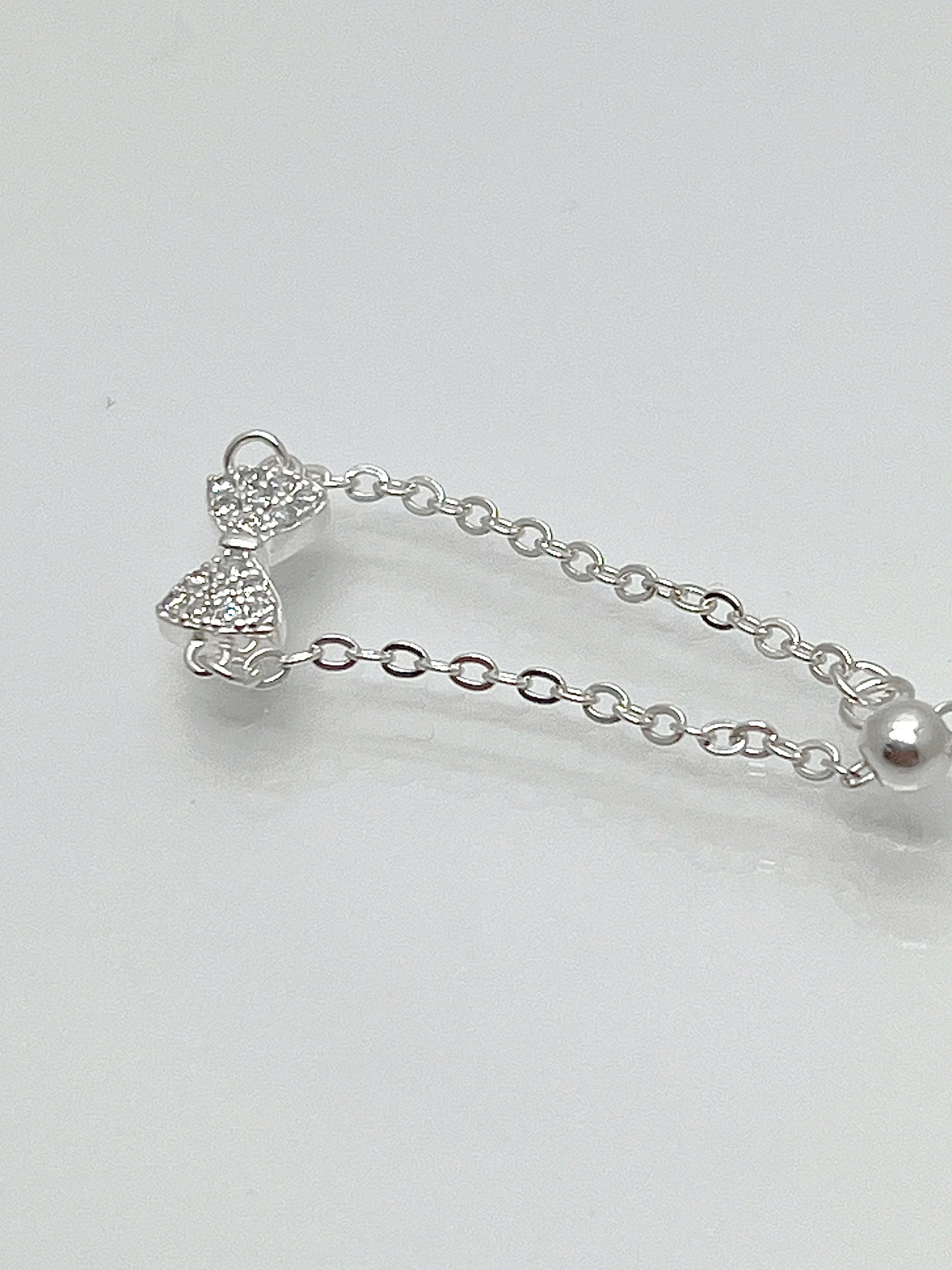 silver925 chain ribbon ring