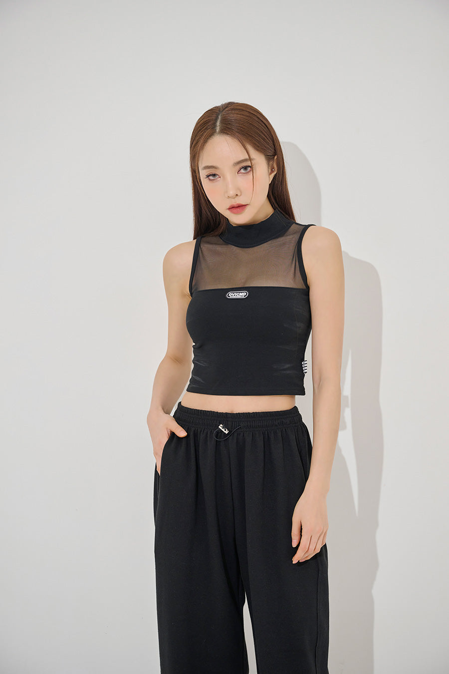 mid see-through cropped sleeveless(9185)