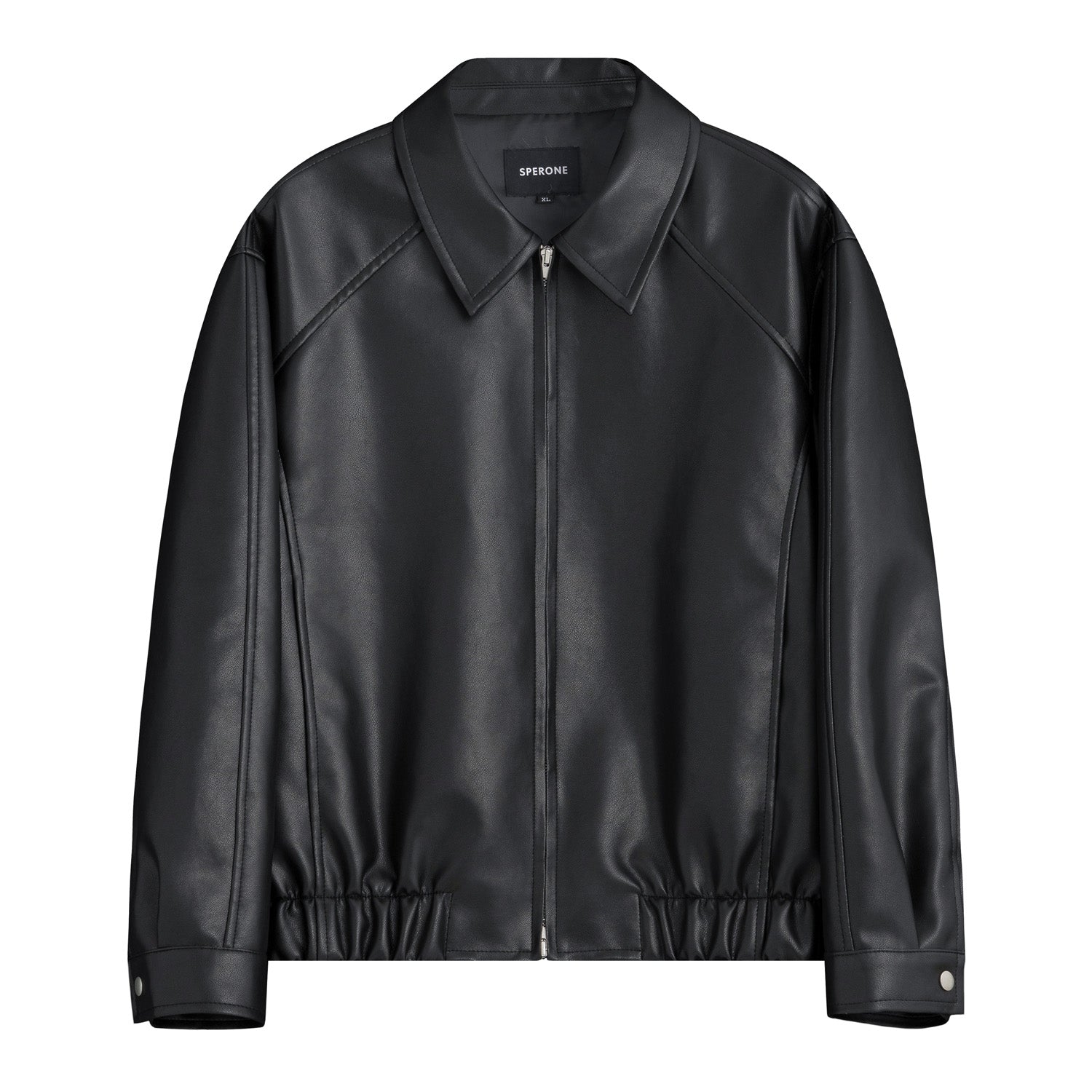 Faux Leather Minimal Blouson