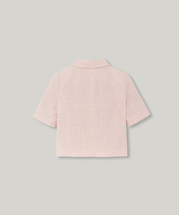 carolyn puff tweed jacket (pastel pink)