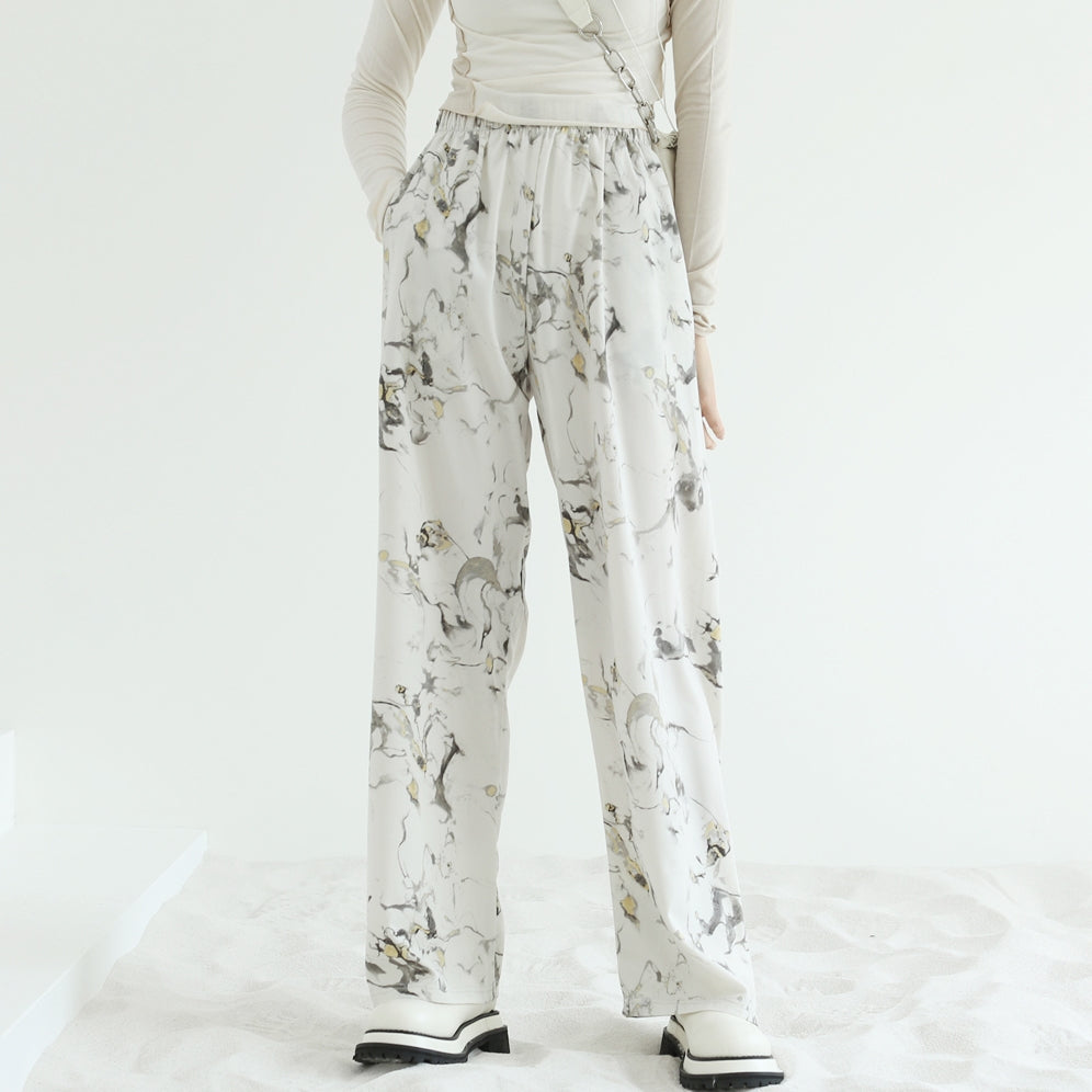 Soline banding wide-leg trousers