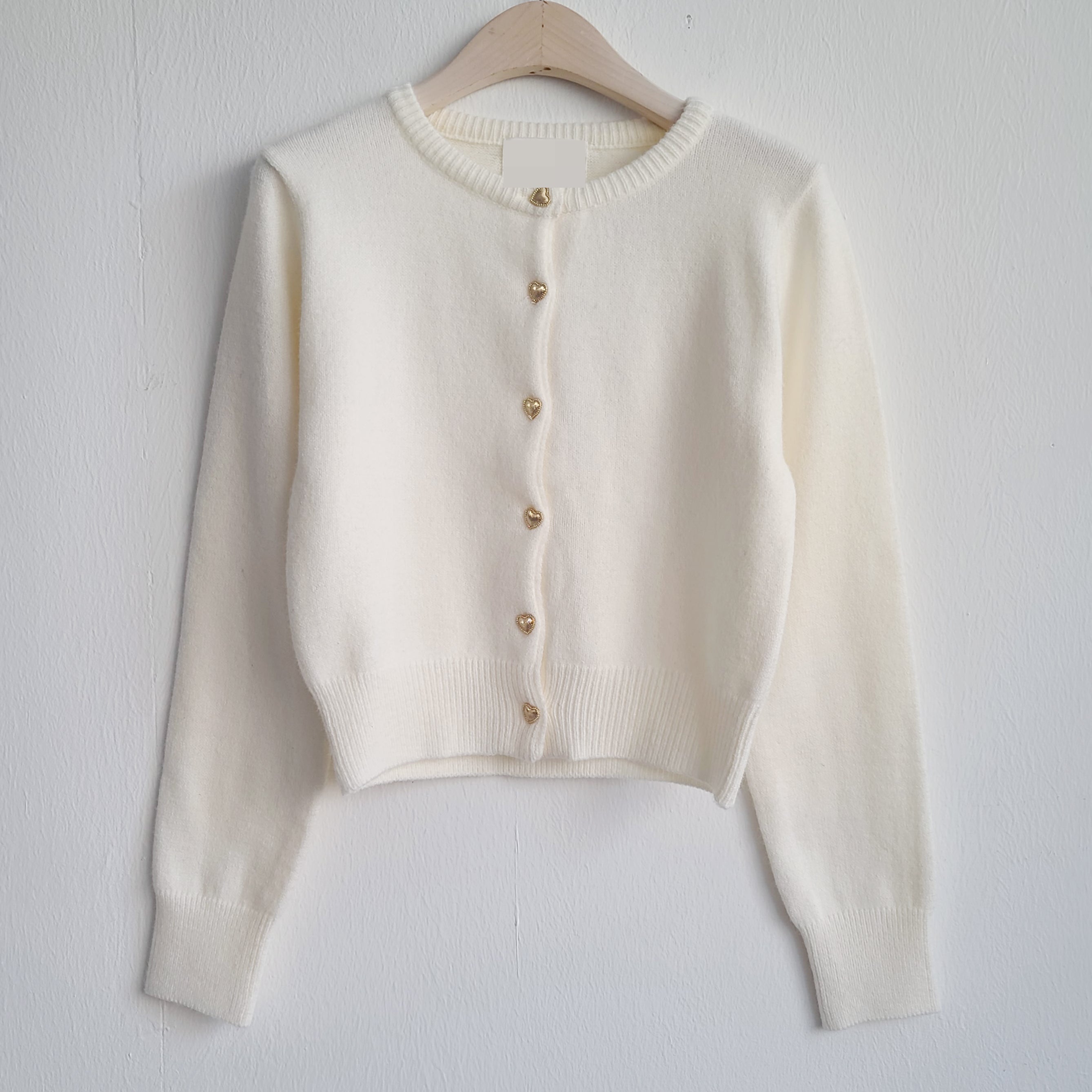 Gold Heart Button Cardigan