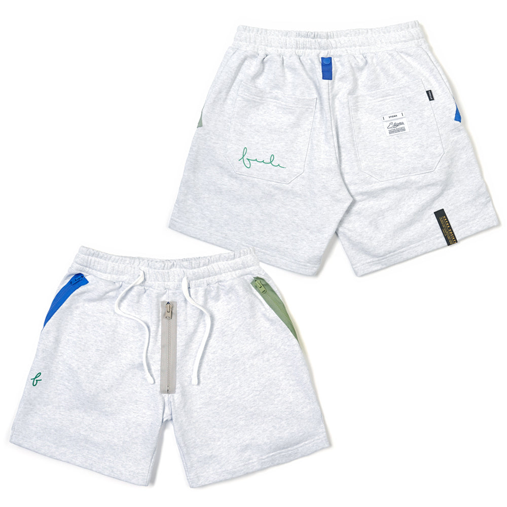 23 ZIPPER SHORTS WHITE MELANGE