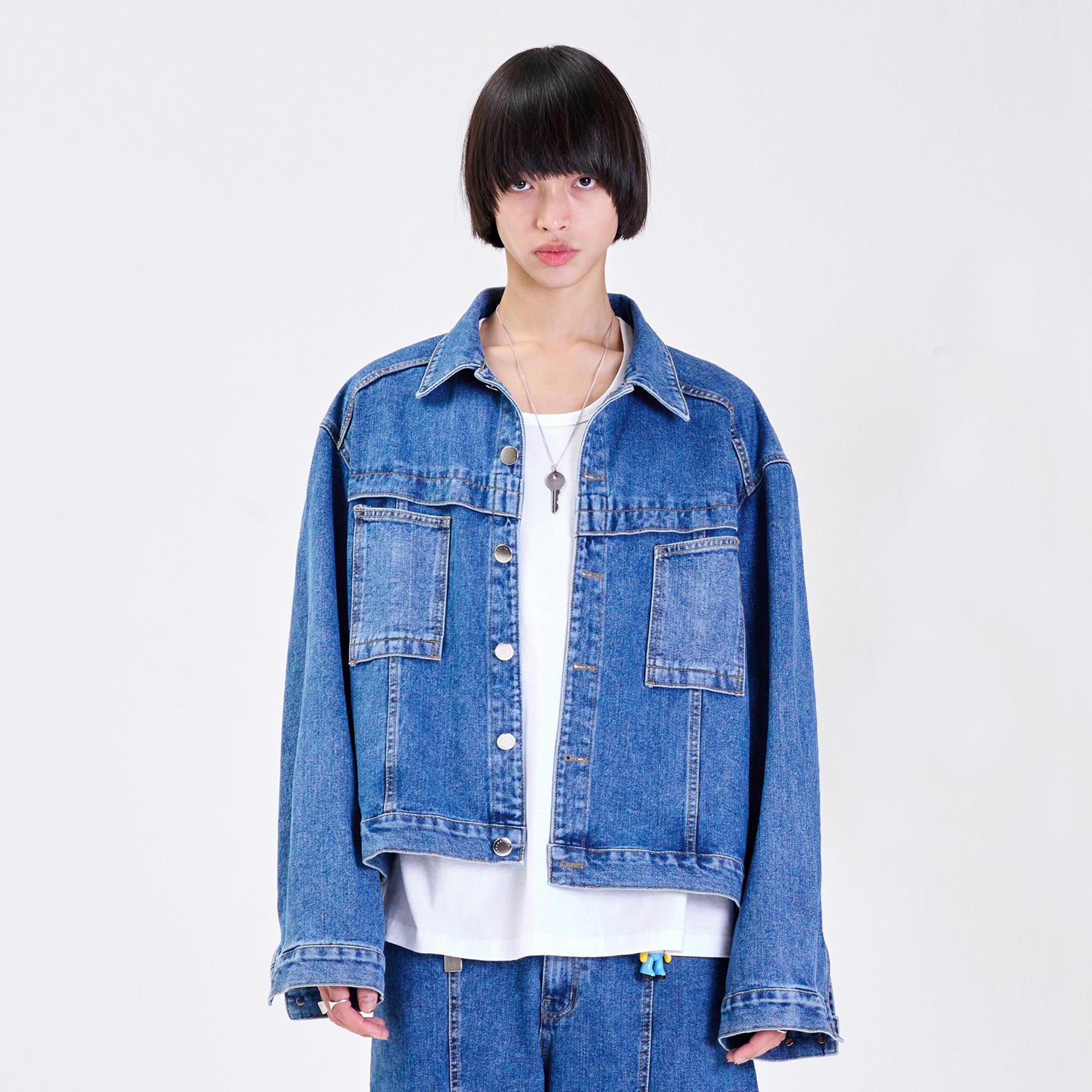 COVER P DENIM JACKET BLUE