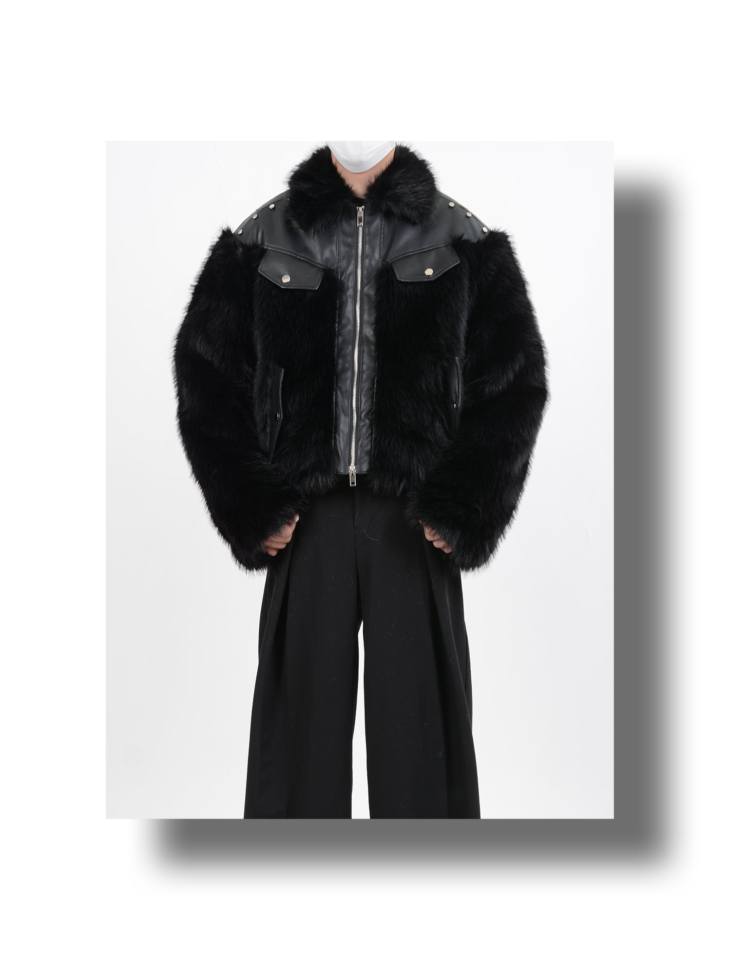 heavyweight leather anti-mink fur coat