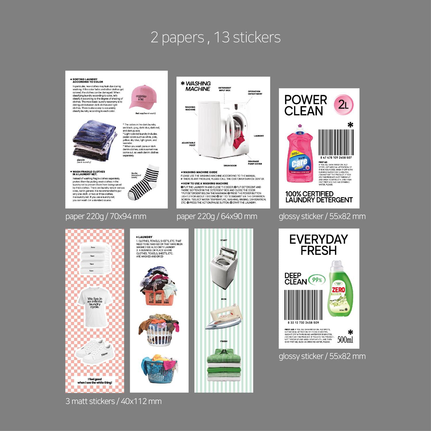 oab laundry pack / scrap sticker set