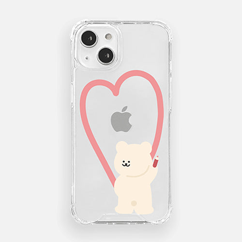 Clear Super Tank Bumper Case Gomzzi Heart Frame Pink