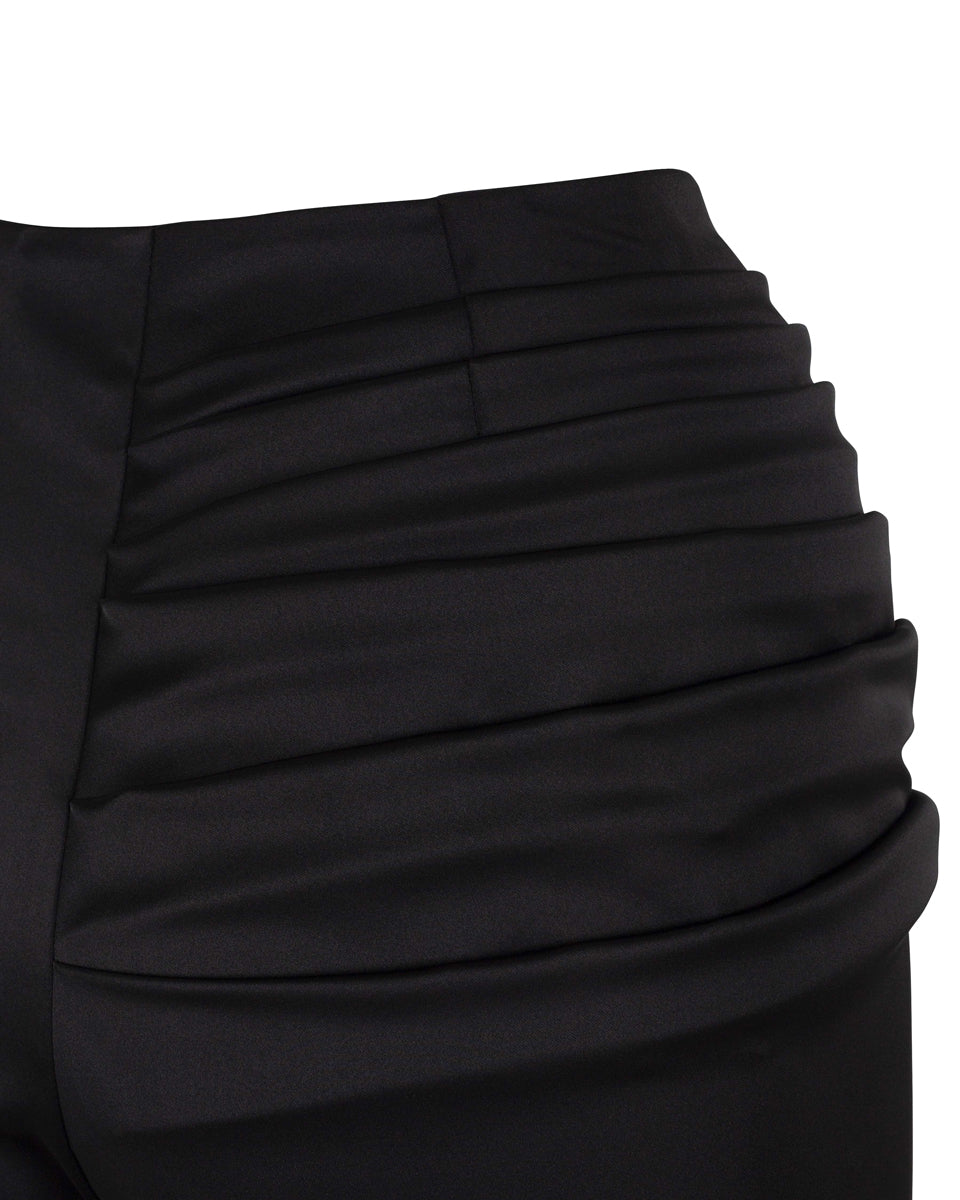 Satin Draped Trousers _ Black