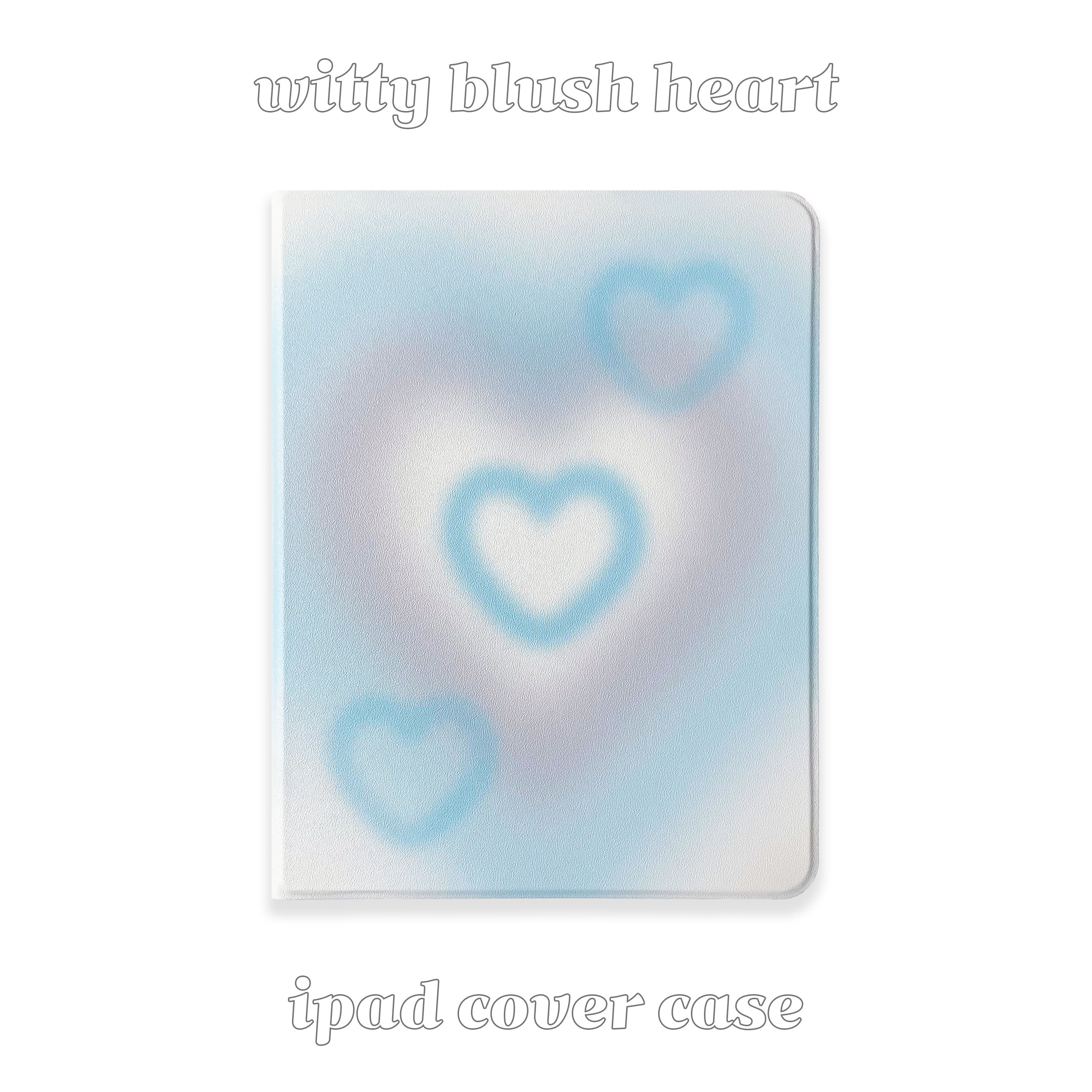 witty blush heart iPad case (sky blue+gray)