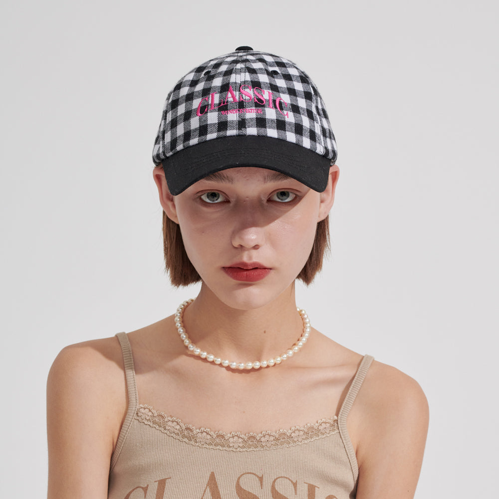 Classic check Ball-cap [Black]