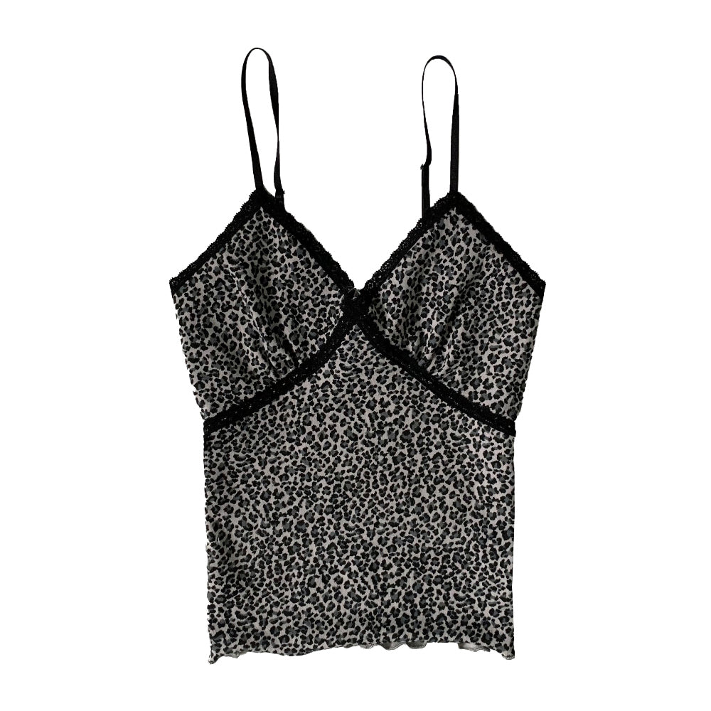 Leopard lace sleeveless