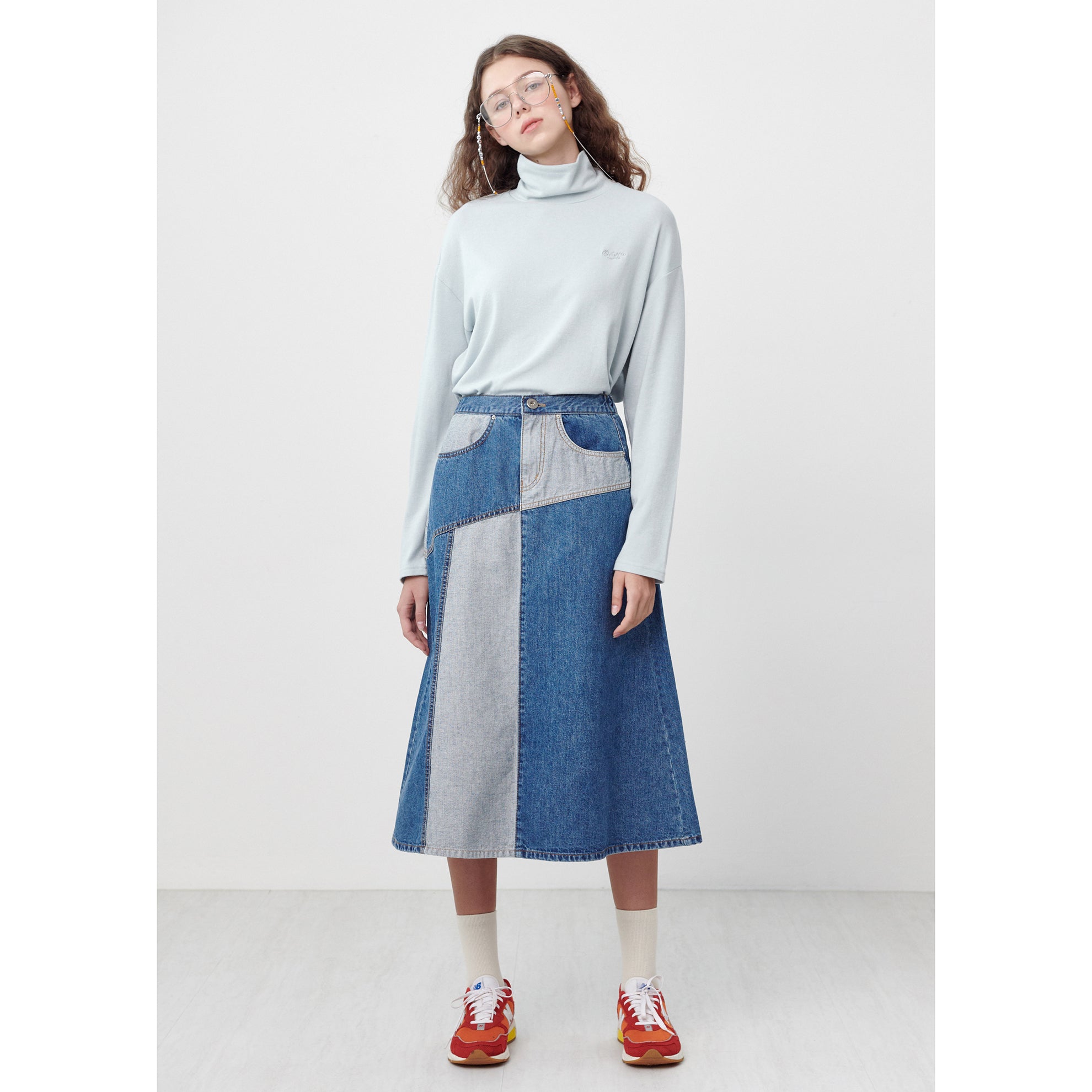 INSIDE-OUT BANDING DENIM SKIRT_BLUE