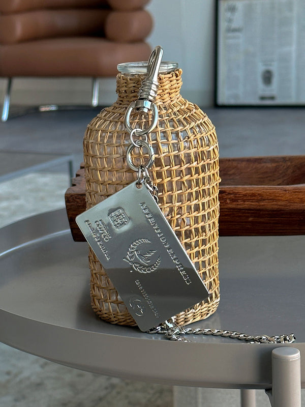 ASCLO Nickel Card Key Ring