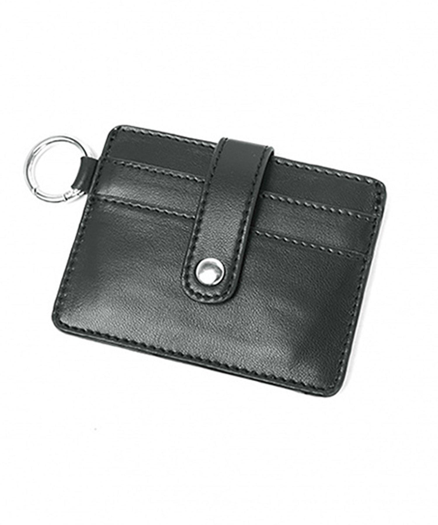 [M size]minimal bar square leather bag & multi card wallet black