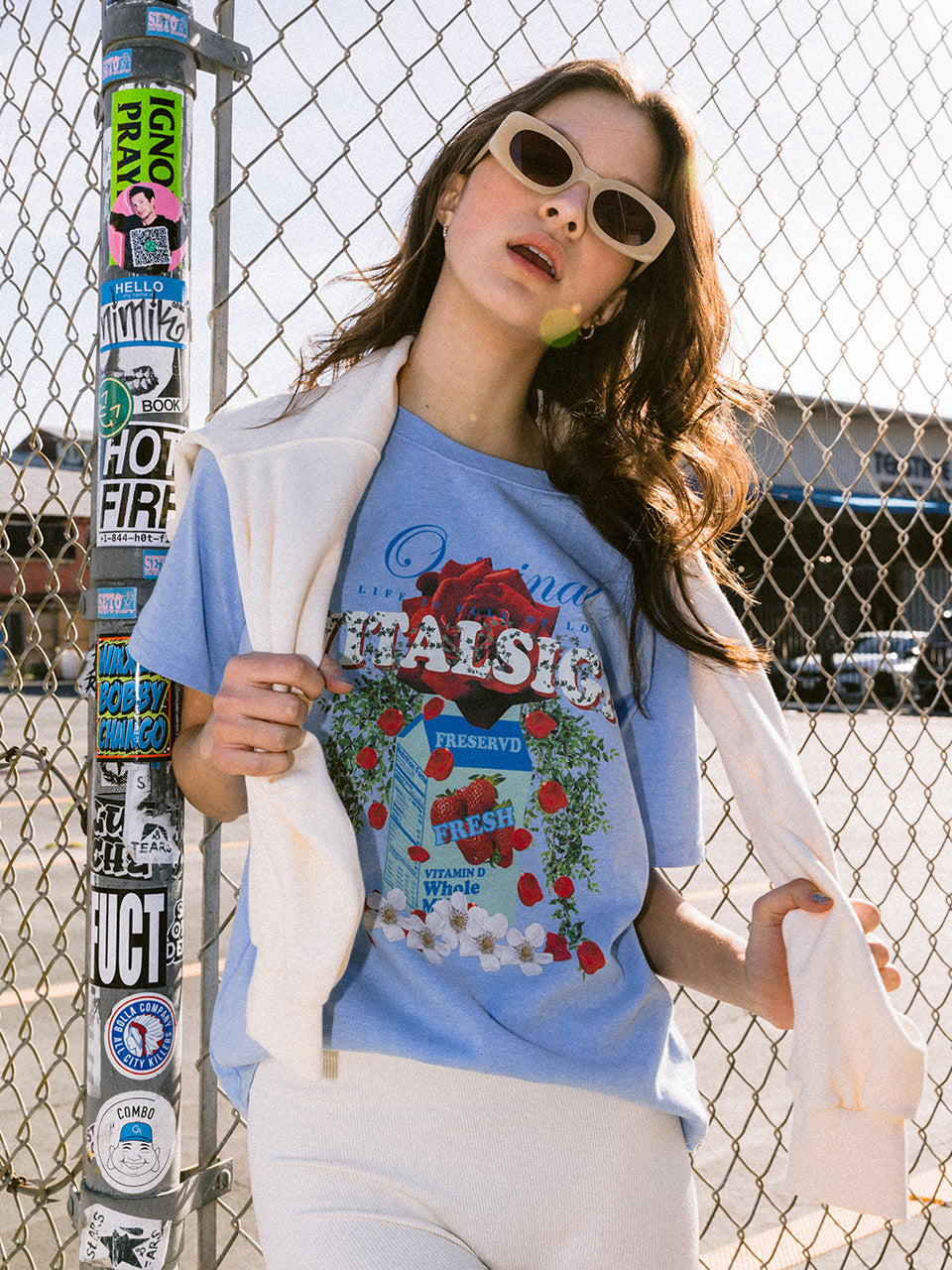 Rose Garden T-Shirt (Light Blue)