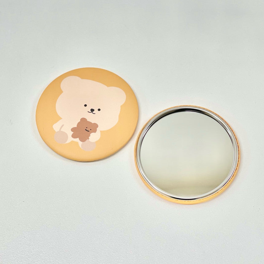 Bear round mini mirror