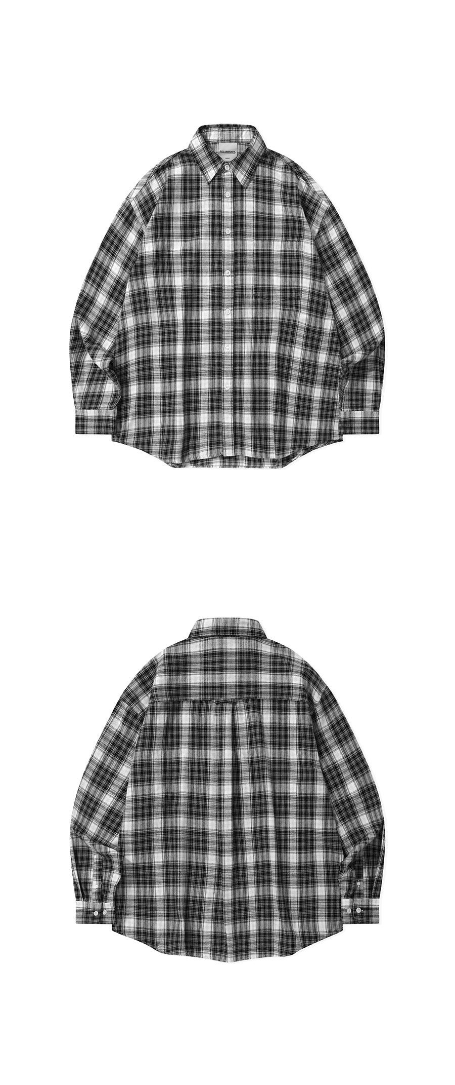 Overfit Madras Check Shirt-Black