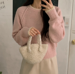 Natural Soft Wool Round Knit (4color)