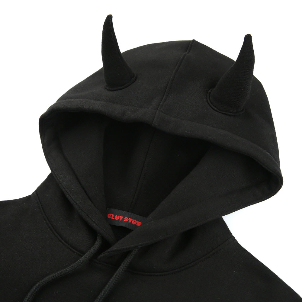 0 5 devil hoodie - BLACK