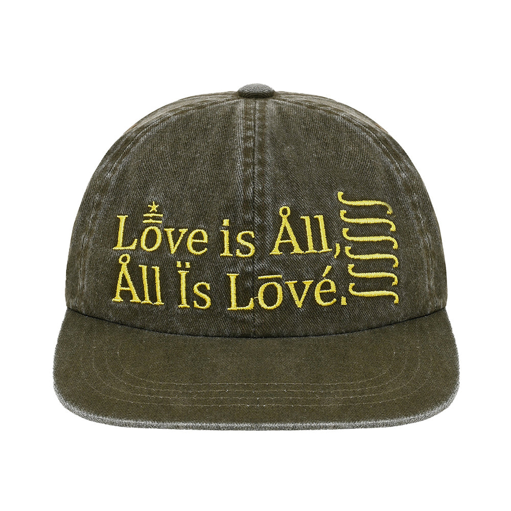 LOVE IS ALL WASHED CAP in brown