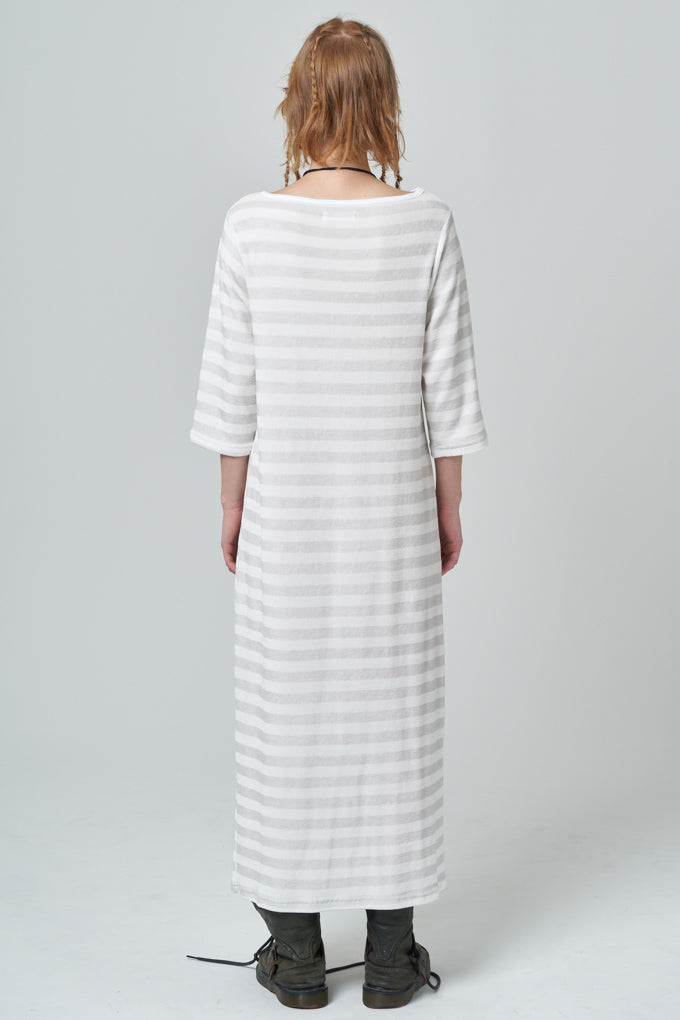 Stripe maxi dress_white