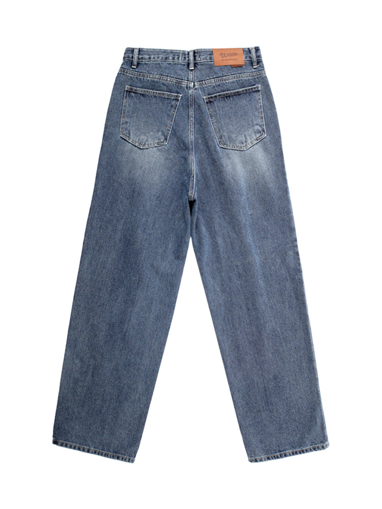 M191 ONE TUCK LONG WIDE DENIM PANTS