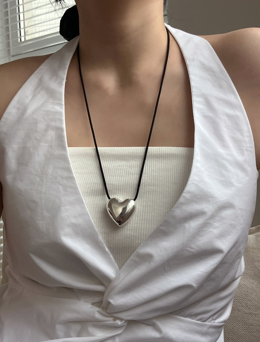 [92.5silver] mannish heart necklace_VER.2