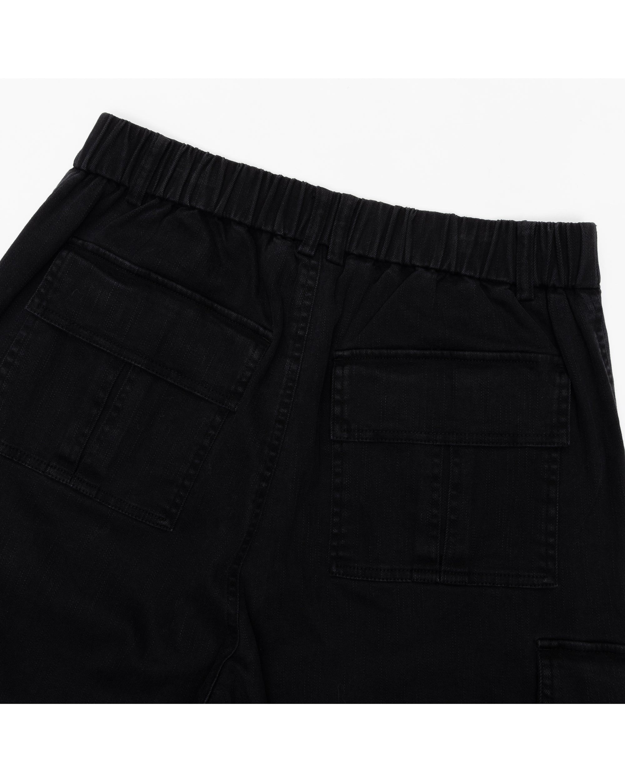 Washed Semi Wide Cargo Pants (Black)