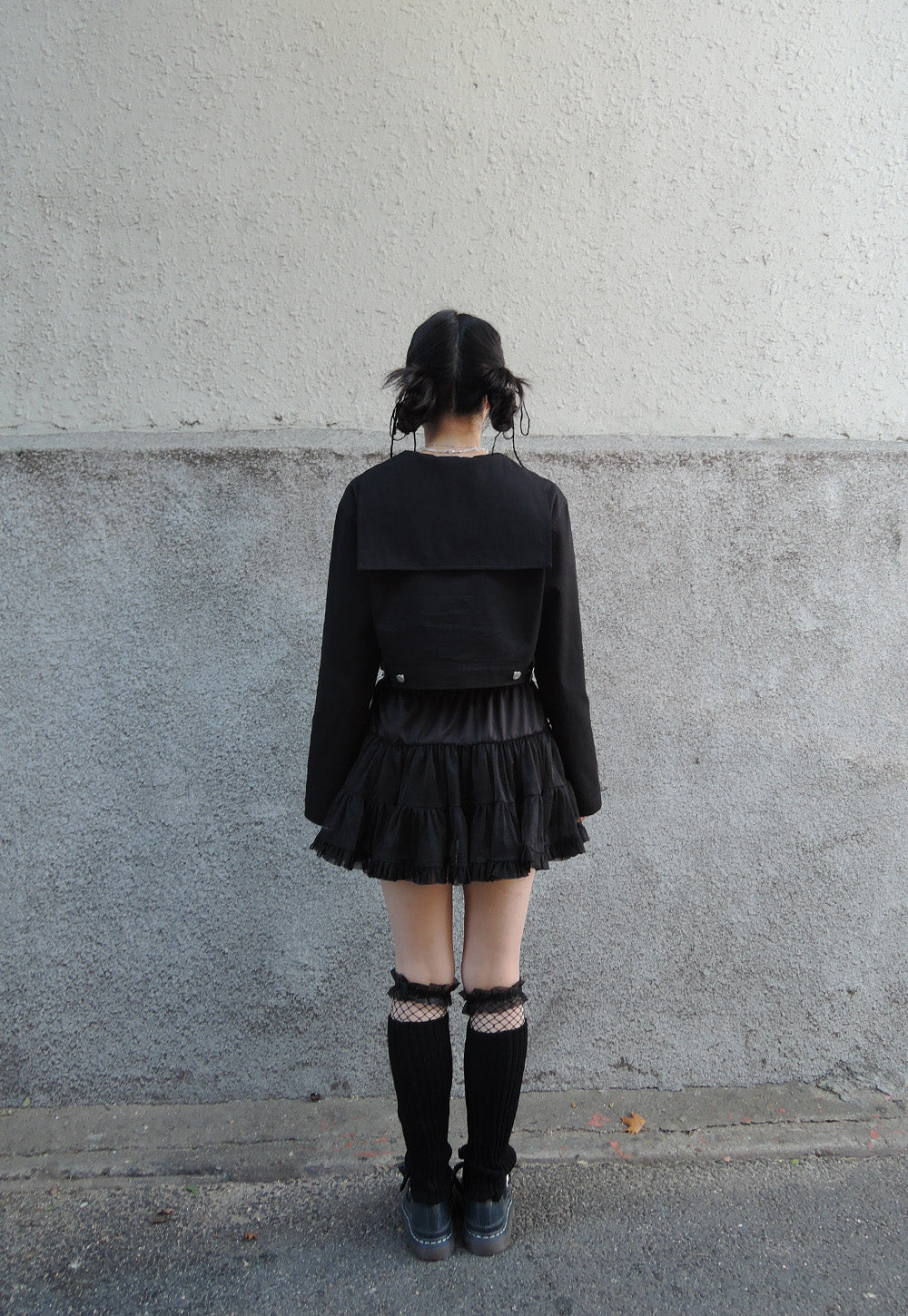 SAILOR TIE BLOUSE _BLACK