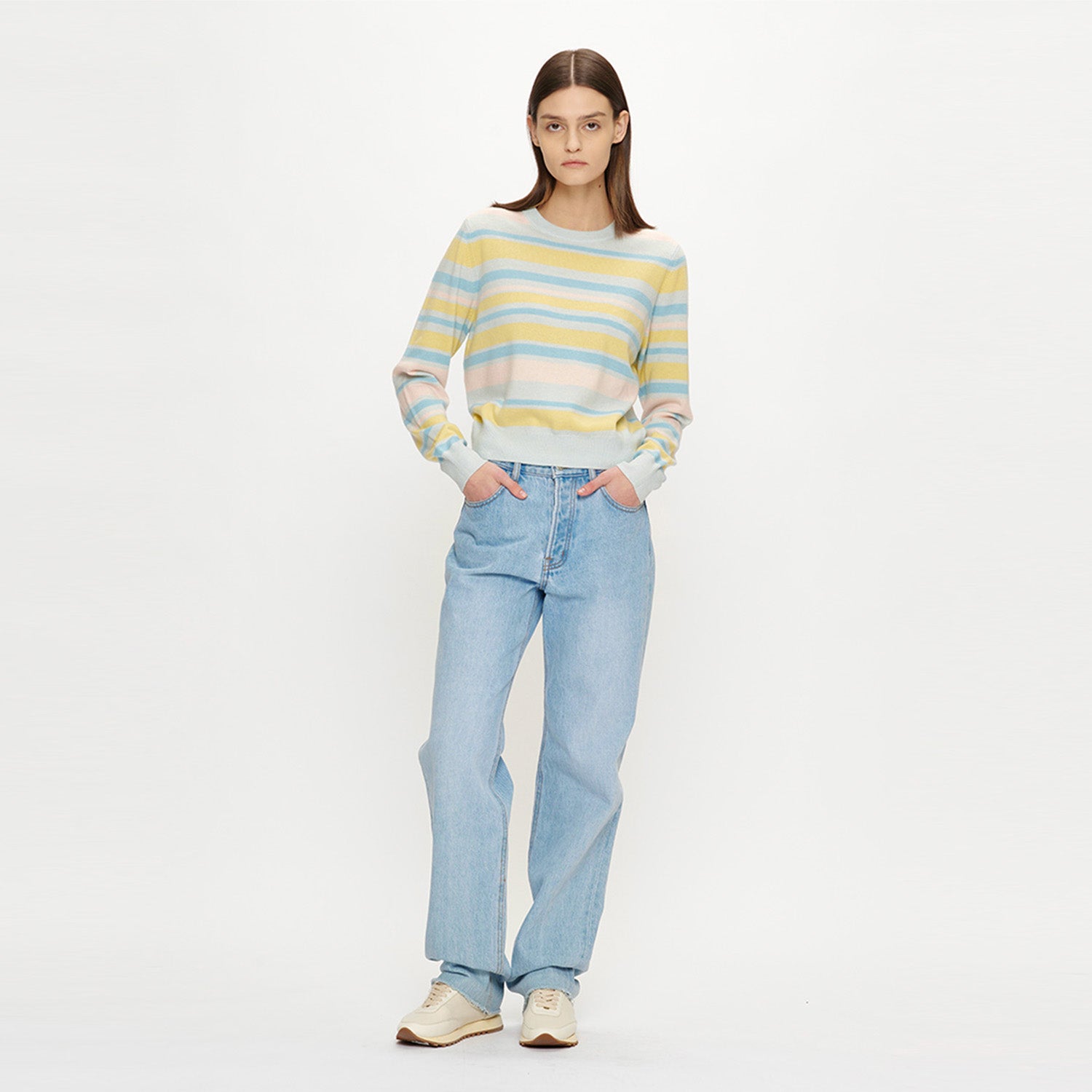 STRIPE SHORT PULLOVER_LIGHT BLUE