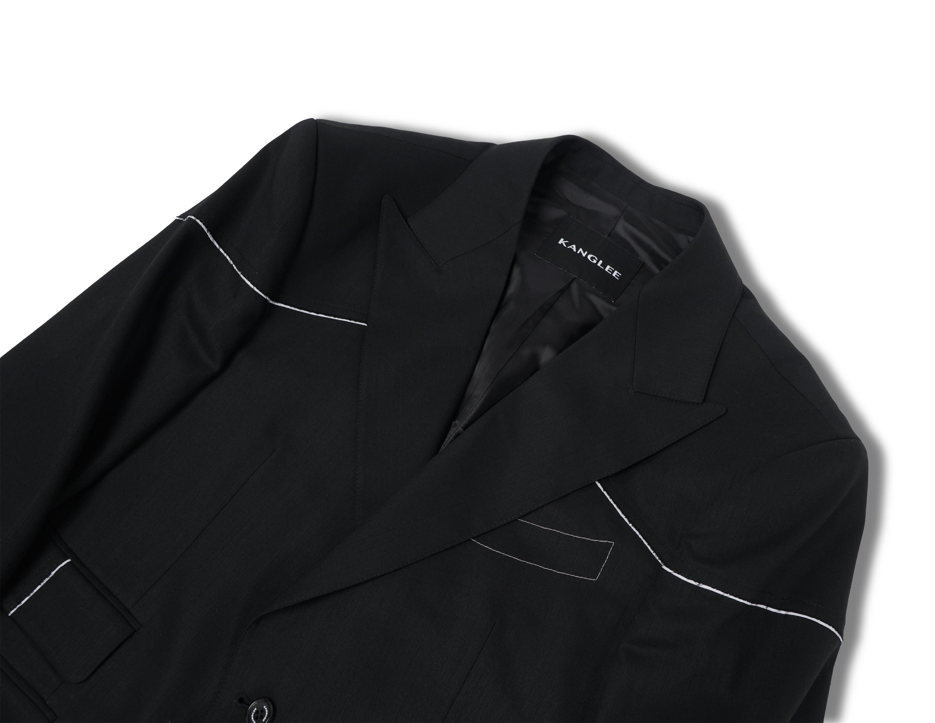 BLACK ROCKSTAR BLAZER IN MERINO WOOL (AUSTRALIA FABRIC)