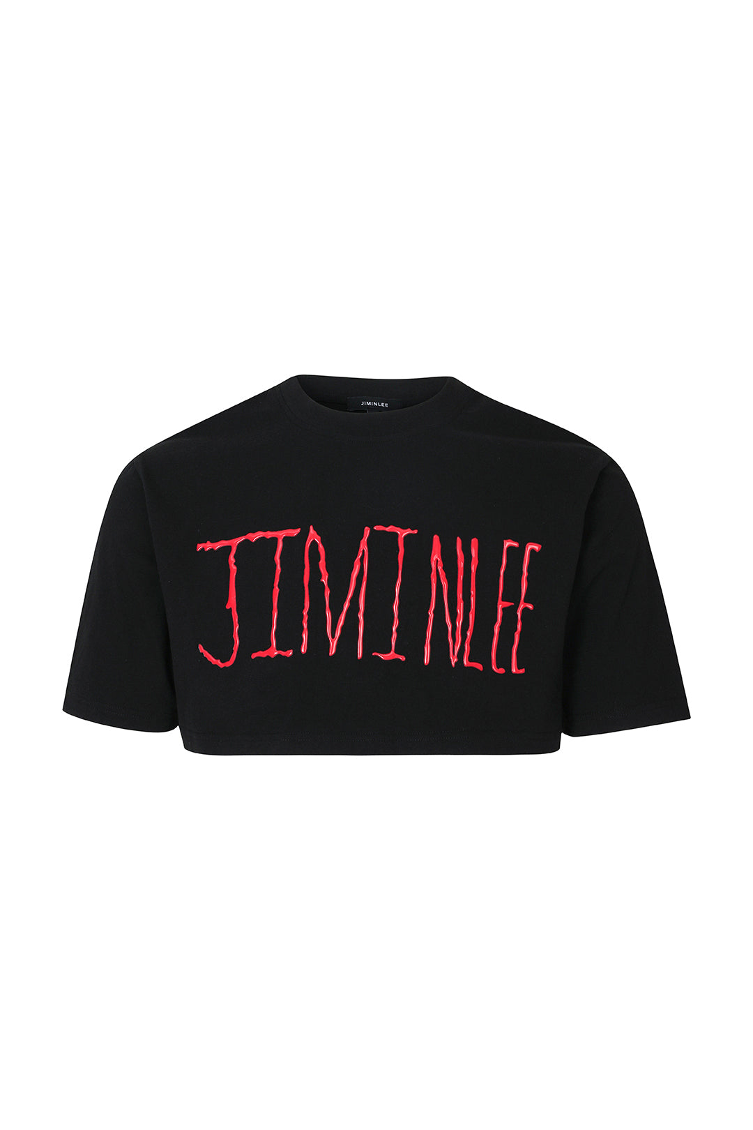 SIGNATURE LOGO DRAWING CROP T-SHIRT BLACK