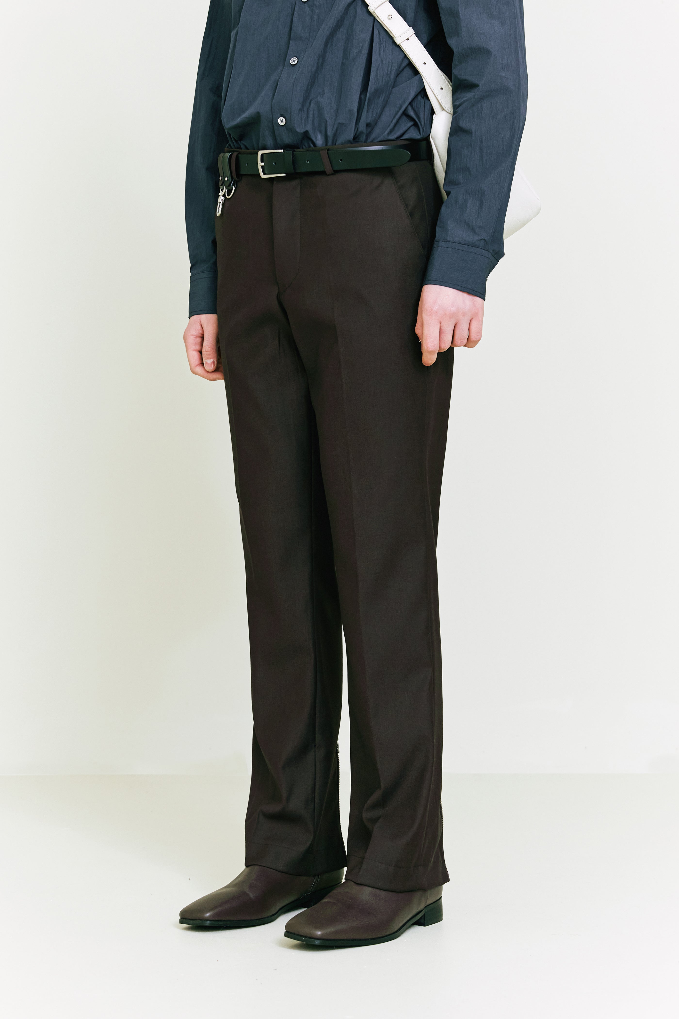 Back Zipper Slacks brown