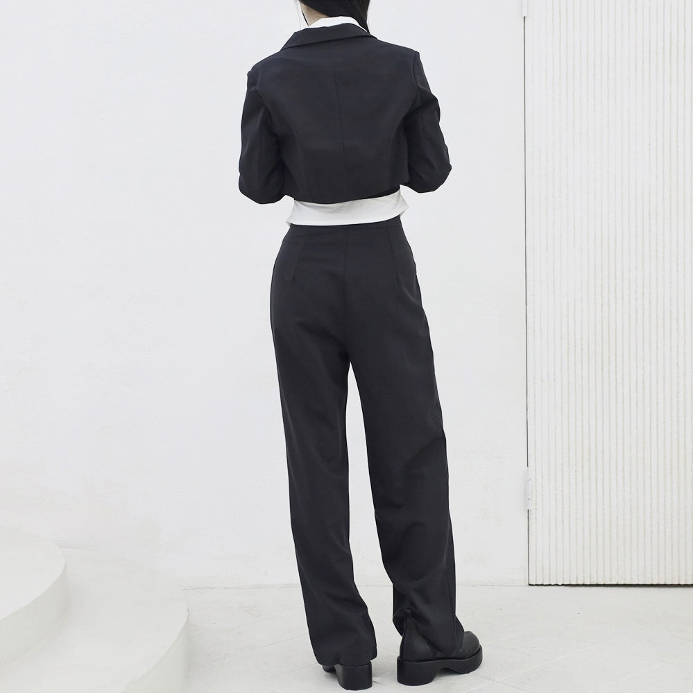 Dane Crop Jacket + Slacks Pants Set