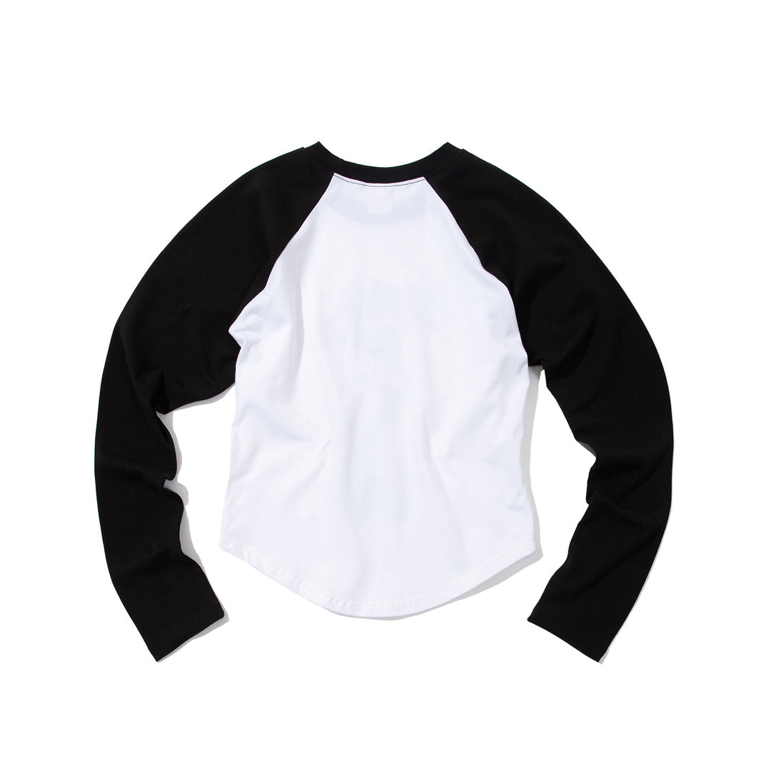 A MOTORCYCLE GIRL Raglan long-sleeved (WHITE)