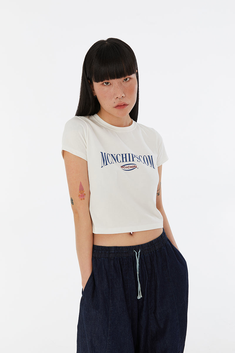 Arch-logo crop Tee (white)