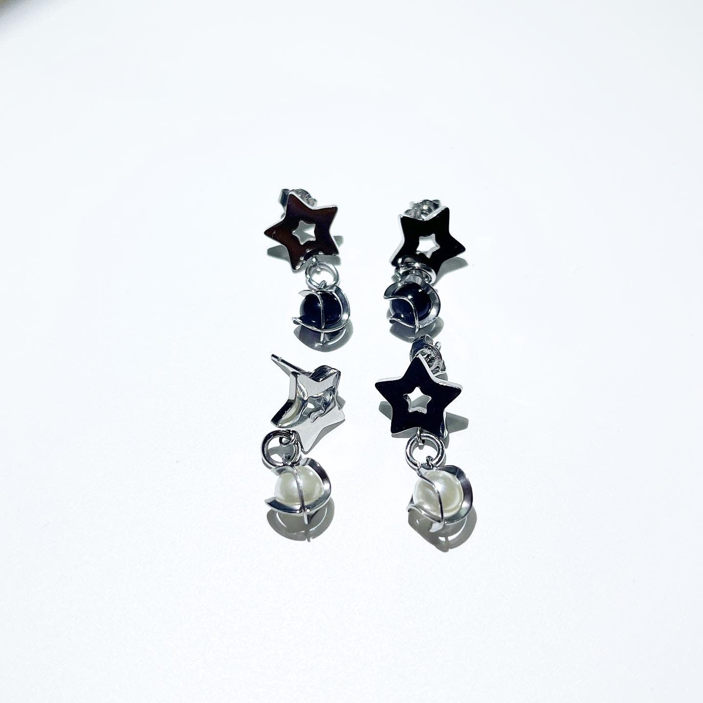 Catseye star earring (2color)