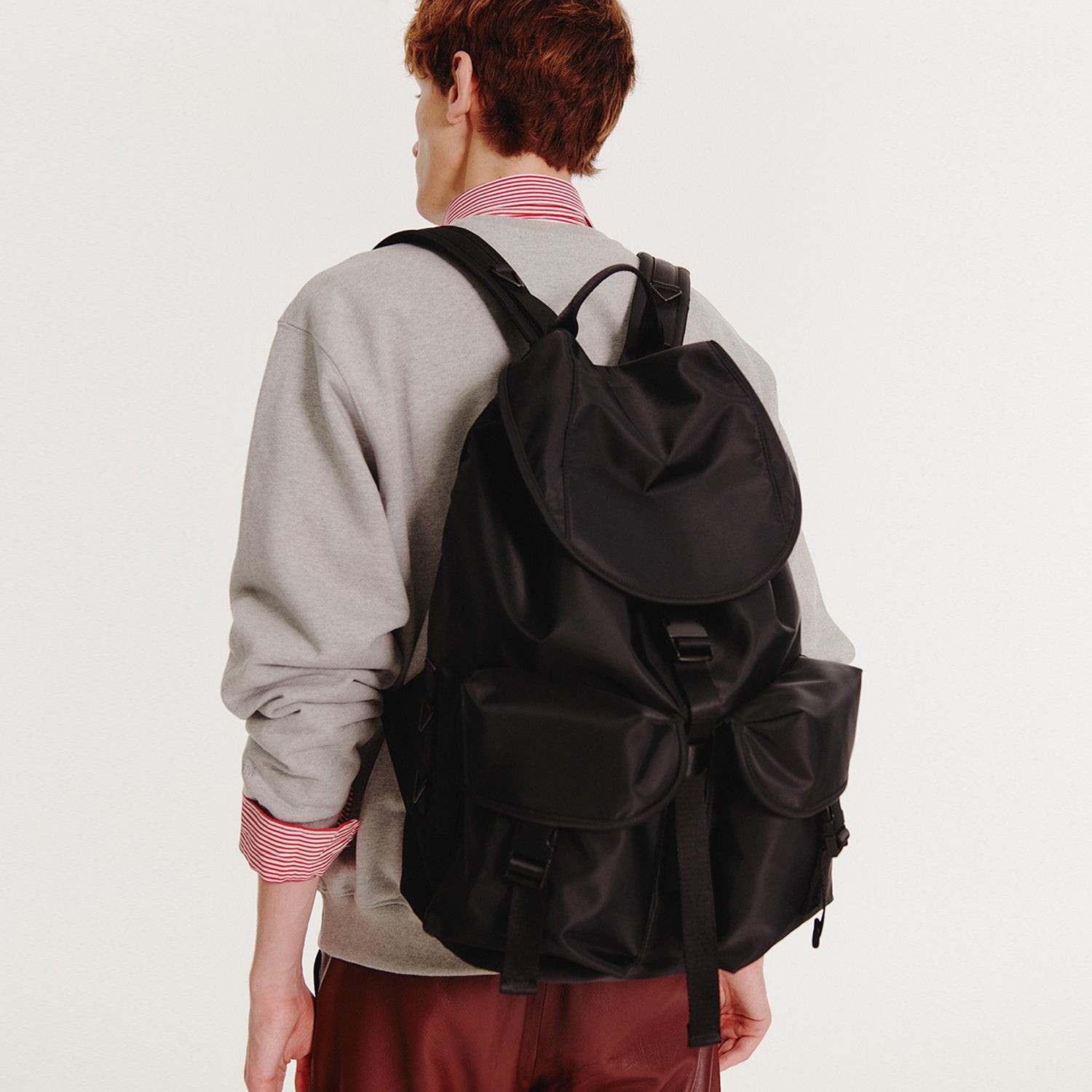 [After Pray Edition] 2-Pocket Nylon Cargo Rucksack (Black)